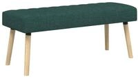vidaXL Sitzbank Kanalgepolsterte Bank Dunkelgr&uuml;n 110 x 40 x 46 cm Stoff (1-St)