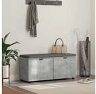 vidaXL Sitzbank Flurbank mit Kissen mit Regal Betongrau 100 x 38 x 46 cm (1-St)