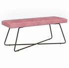 vidaXL Sitzbank Bank Rosa 110 x 40 x 45 cm Samt (1-St)