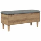 vidaXL Sitzbank Aufbewahrungsbank mit Kissen Artisan-Eiche 102 x 42 x 46 cm...