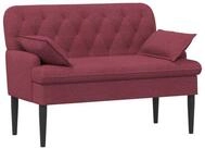 vidaXL Sitzbank Zweisitzer mit Knopfheftung Weinrot 111 x 68 x 80 cm Stoff...