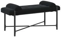 vidaXL Sitzbank Knopfgepolsterte Bank mit Kissen Schwarz 110 x 40 x 46 cm Samt...