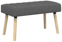 vidaXL Sitzbank Kanalgepolsterte Bank Dunkelgrau 80 x 40 x 46 cm Stoff (1-St)
