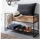 FINEBUY Sitzbank FB34725 Flurbank mit Stauraum 90x52x38 cm Massivholz Bank Flur...