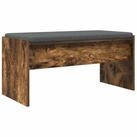 vidaXL Sitzbank 83 x 38 x 40 cm Flurbank mit Kissen Ger&auml;ucherte Eiche 80x38x46...