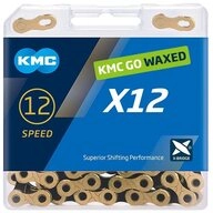 KMC Fahrradkette KMC X12 Fahrradkette 12-fach 126 Glieder gewachst Silber -