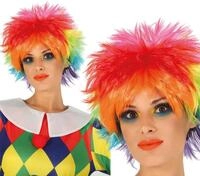 Fiestas Guirca Kost&uuml;m-Per&uuml;cke, Clown Karneval Kurzhaarper&uuml;cke Bunte Frisur