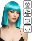 Boland Kost&uuml;m-Per&uuml;cke Blunt Bob mit Pony Per&uuml;cke azurblau, Hochwertige...