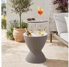 casa.pro Gartentisch, &raquo;Atessa&laquo; h&ouml;henverstellbar 58 x 49 cm 30 L Rattanoptik
