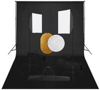 vidaXL Fotohintergrund 500 x 300 cm Fotostudio Set mit Softbox-Leuchten...