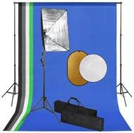 vidaXL Fotohintergrund 60 x 40 x 210 cm Fotostudio Set mit Softbox-Lampen...