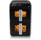 Arendo Hei&szlig;luftfritteuse Doppelkammer Airfryer, Doppelstock 10 L (4+6 L), 2700...