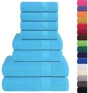 vidaXL Badet&uuml;cher 8-tlg. Handtuch-Set FROGN T&uuml;rkis 360 g/m&sup2;, (1-St)