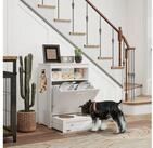 PawHut Futterstation Haustier-Futterschrank, Futterschrank, mit Lagerschrank, 3