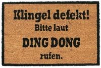 relaxdays Fu&szlig;matte Kokosmatte DING DONG, Rechteckig, H&ouml;he: 15 mm