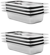 vidaXL Thermobeh&auml;lter Gastronormbeh&auml;lter 8 Stk. GN 1/3 65 mm Edelstahl,...