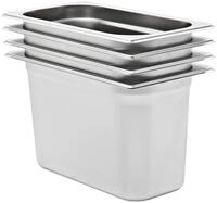 vidaXL Thermobeh&auml;lter Gastronormbeh&auml;lter 4 Stk. GN 1/3 200 mm Edelstahl,...