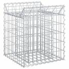 vidaXL Gartenzaun Gabionen-Hochbeet 50 x 50 x 60 cm Verzinkter Stahl Silber,...
