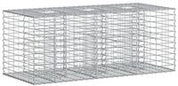vidaXL Gartenzaun Gabionen-Hochbeet 140 x 60 x 55 cm Verzinkter Stahl Silber,...