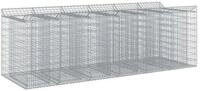 vidaXL Gartenzaun Gabionen-Hochbeet 3 stk. 300 x 100 x 100 cm Verzinkter Stahl,