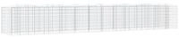 vidaXL Hochbeet Gabionen-Hochbeet mit Hochbogen 600x100x100 cm Verzinktes Eisen...