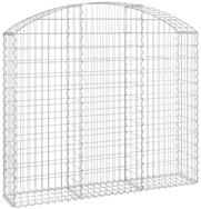 vidaXL Blumentopf Gabione mit Hochbogen 150x30x120/140 cm Verzinktes Eisen (1...