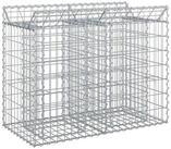 vidaXL Gartenzaun Gabionen-Hochbeet 100 x 50 x 80 cm Verzinkter Stahl Silber,...