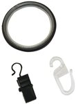 GARDINIA Gardinenstange Gardinia, Ringe m haken+clip i home sz, schwarz