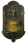 Teamson Home Gartenbrunnen Fleur-de-Lis Wandbrunnen Outdoor mit LED,...