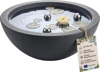 BigDean Fertigteich Brunnen Miniteich Komplettset mit Schale & Teichkugeln,...