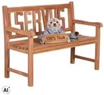 MR.DEKO Gartenbank Holzbank Gartenbank Servus Teak 2-Sitzer Wetterfest Bank...