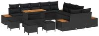 vidaXL Gartenlounge-Set vidaXL Gartensofa-set 14 Stk. 13-Sitzanzahl Schwarz Poly