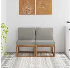 vidaXL Gartenlounge-Set vidaXL 2 St&uuml;ck Outdoor Mittelsofa Massivholz Akazie...