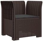vidaXL Sofaelement 1-Sitzer Sessel mit Kissen Rattan-Look PP Braun