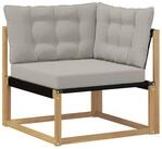 vidaXL Sofaelement Outdoor Ecksofa Massivholz Wei&szlig;