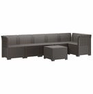 vidaXL Sofaelement 6-Sitzer Garten Sofa Rattan Look PP Hellgrau