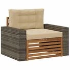 vidaXL Sofaelement Outdoor Mittelsofa Natur (1 St)