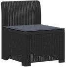 vidaXL Sofaelement 1-Sitzer Garten-Sofa mit Kissen Rattan-Look PP Anthrazit