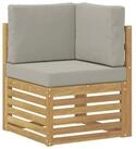 vidaXL Sofaelement Outdoor Ecksofa Massivholz Wei&szlig; (1 St)