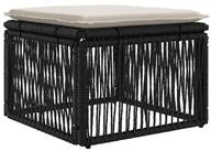 vidaXL Loungesofa Fu&szlig;hocker Schwarz Poly-Rattan, 1 Teile