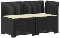 vidaXL Sofaelement 2-Sitzer Garten-Sofa mit Kissen Rattan-Look 2-Sitzer PP