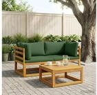 vidaXL Gartenlounge-Set vidaXL Ecksofa mit Kissen 2 stk. 2-Sitzer Massivholz...