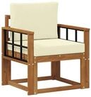vidaXL Sofaelement Outdoor-Sofa Massives nholz und Polyester Natur (1 St)