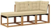 vidaXL Sofaelement 3 stk. Ecksofa-Einheiten f&uuml;r drau&szlig;en Natur und Beige (3 St)