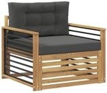 vidaXL Sofaelement Outdoor-Sofa Polyester Wei&szlig; (1 St)