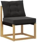 vidaXL Sofaelement Outdoor Mittelsofa Massivholz und Textilene Stoff Wei&szlig; (1...