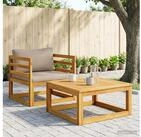 vidaXL Gartenlounge-Set vidaXL Sofa-Sessel mit Kissen Massivholz Akazie Natur