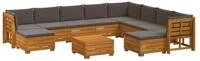 vidaXL Sofaelement 11 stk. Outdoor-Sofagarnitur Massivholz Braun (11 St)