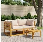 vidaXL Gartenlounge-Set vidaXL Ecksofa mit Kissen 2 stk. 2-Sitzer Massivholz...