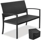 tectake Gartenbank Polyrattan Sitzbank wetterfest 2-Sitzer, mit...